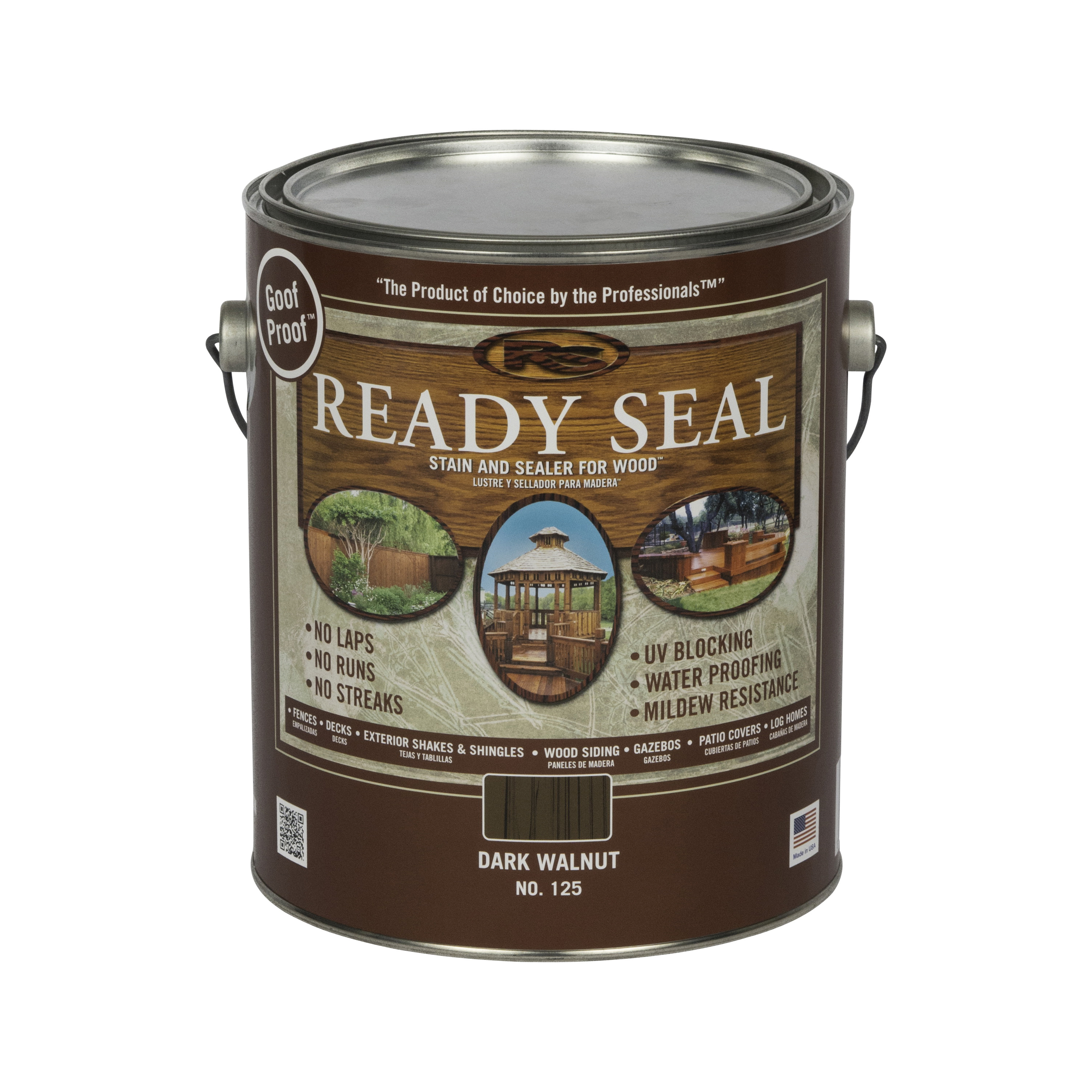 125 Stain and Sealer, Dark Walnut, 1 gal, Can