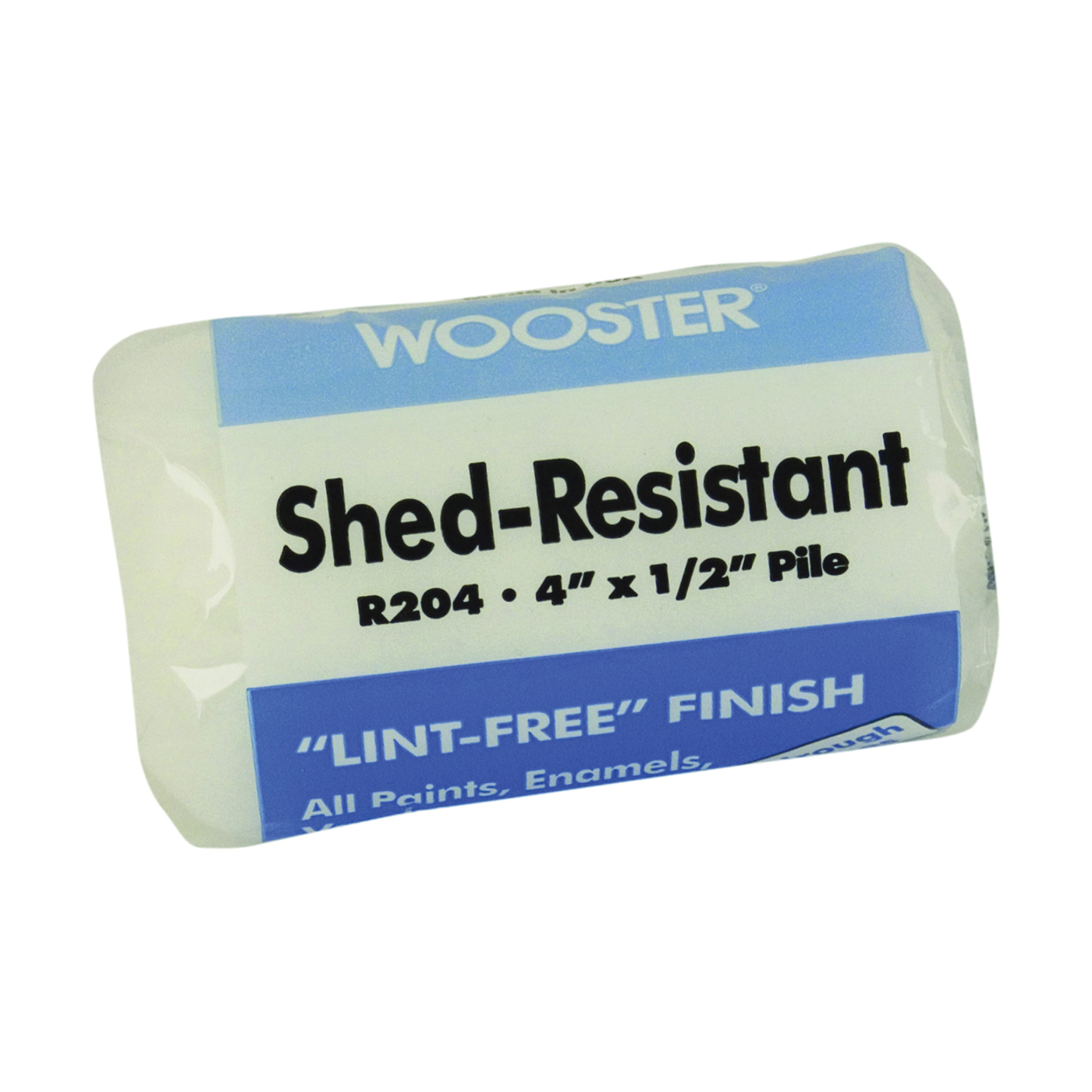 Wooster R204-4 Roller Cover, 1/2 in Thick Nap, 4 in L, Woven Fabric Cover, White