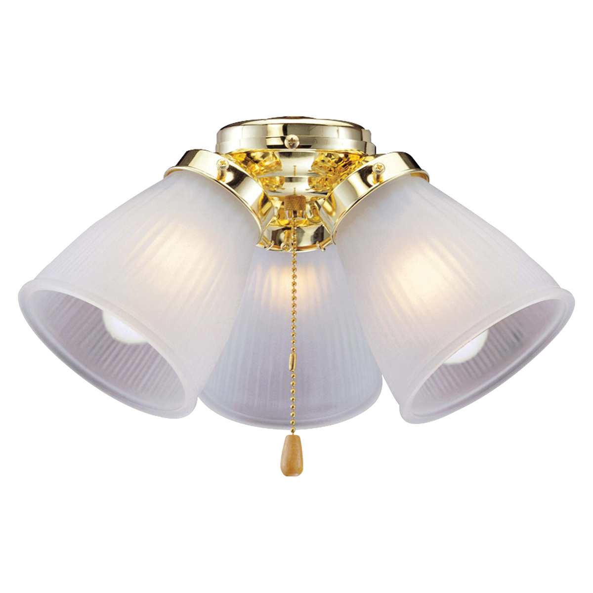 Ceiling Fan Light Kit, Frosted Glass, Polished Brass, Polished Brass