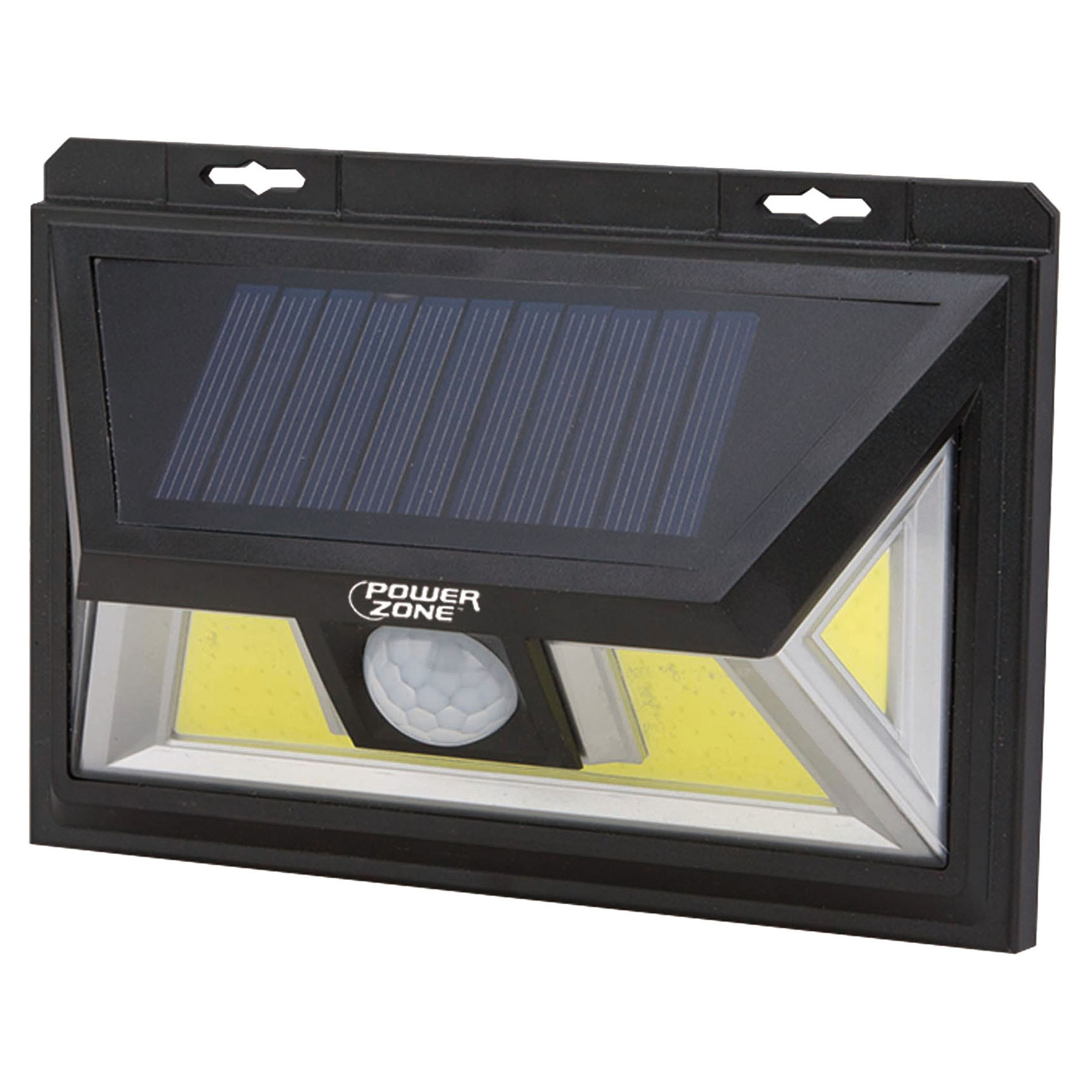 12452 Solar Powered Motion Sensor Wall Light, Lithium Battery, 1-Lamp, COB LED Lamp, ABS/PS Fixture, Black
