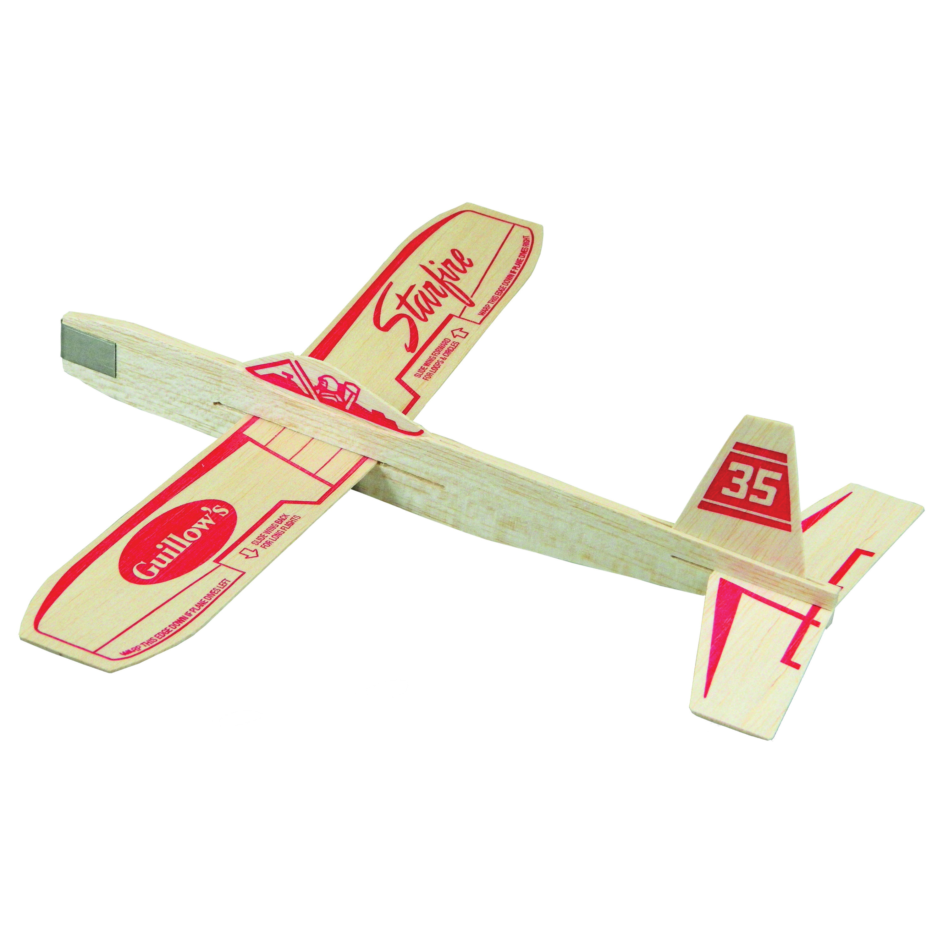 Guillow's Starfire 35 Balsa Glider Plane, 3 years and Up, 12 in, Wood - 1