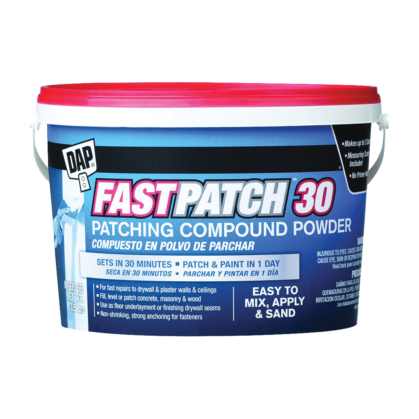 FASTPATCH 58550 Patching Compound, White, 3.5 lb Tub