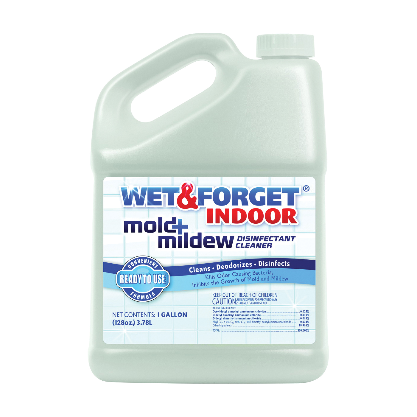 802128 Mold and Mildew Disinfectant Cleaner, 128 oz, Liquid, Bland, Clear