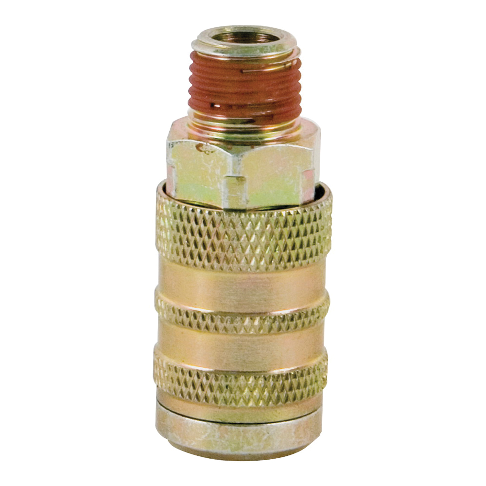 IC-14M Hose Coupler, 1/4 x 1/4 in, MNPT, Steel, Plated
