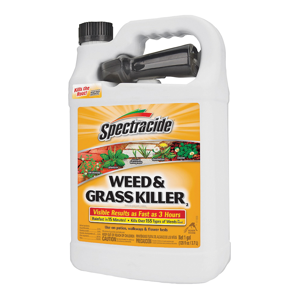 Spectracide HG-96017 Weed and Grass Killer, Liquid, Amber, 1 gal Can - 1