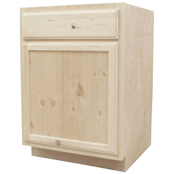 B24-PFP Base Cabinet, 24 in OAW, 24-3/4 in OAD, 34-1/2 in OAH, Pine Wood, Assembled