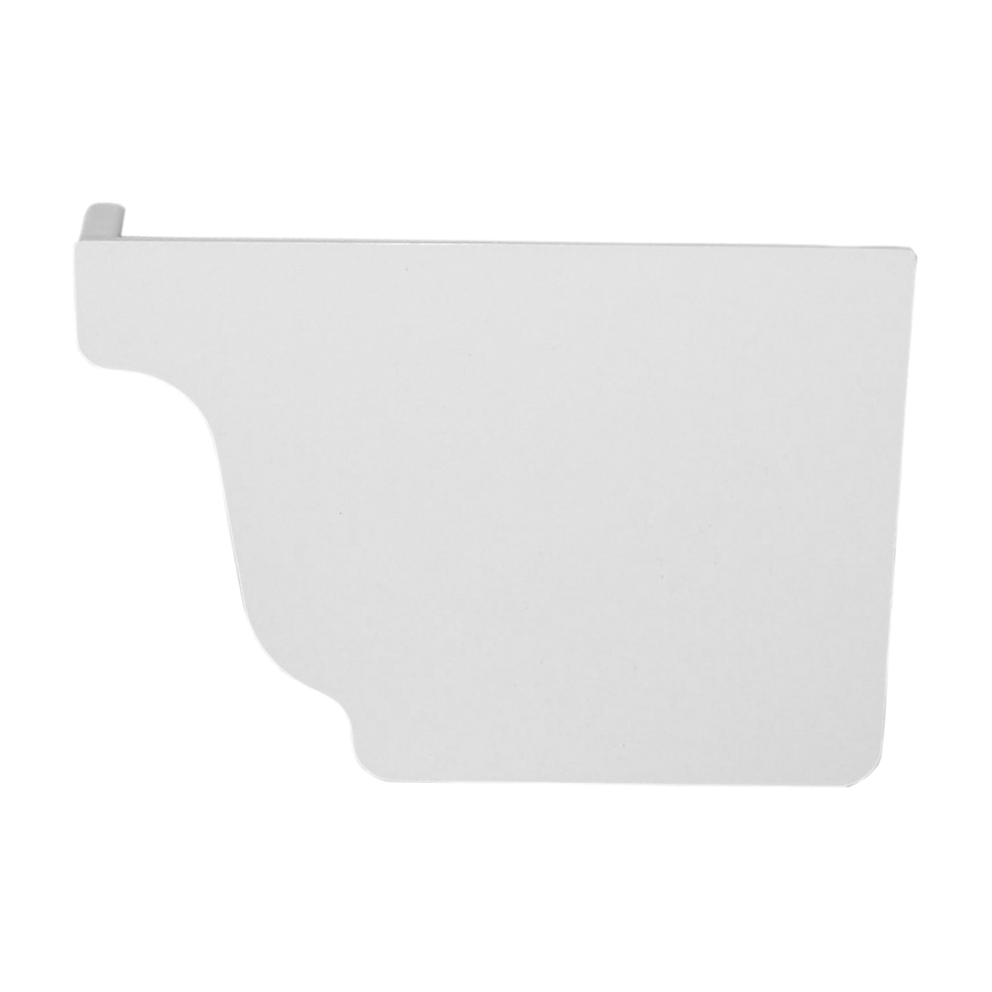 Genova AW101K Right End Gutter Cap, 3.6 in L, 1.1 in W, Vinyl, White, For: 5 in Repla K Gutter