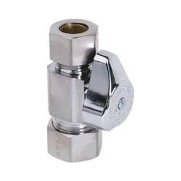 G2CR34X CD Stop Valve, 1/2 x 1/2 in Connection, Compression, 125 psi Pressure, Brass Body