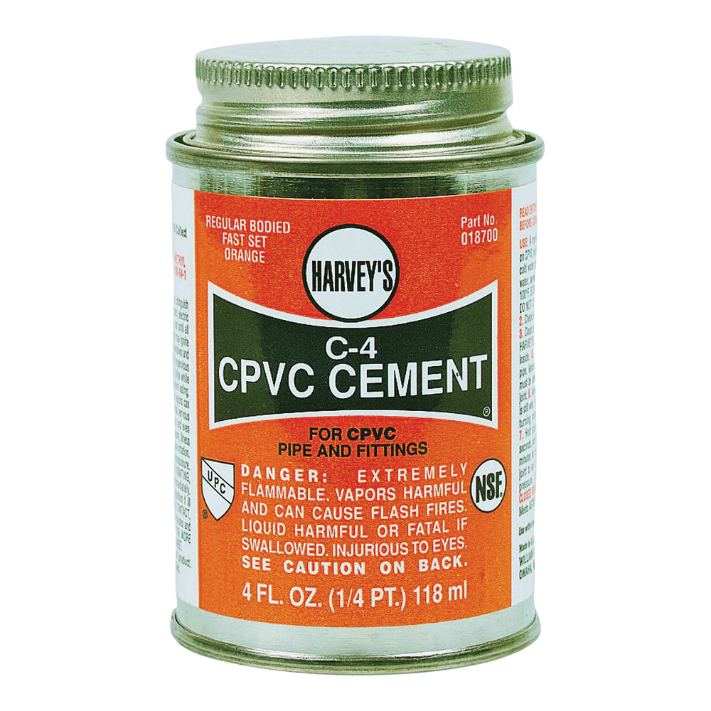 Harvey 018720-12 Solvent Cement, 16 oz Can, Liquid, Orange
