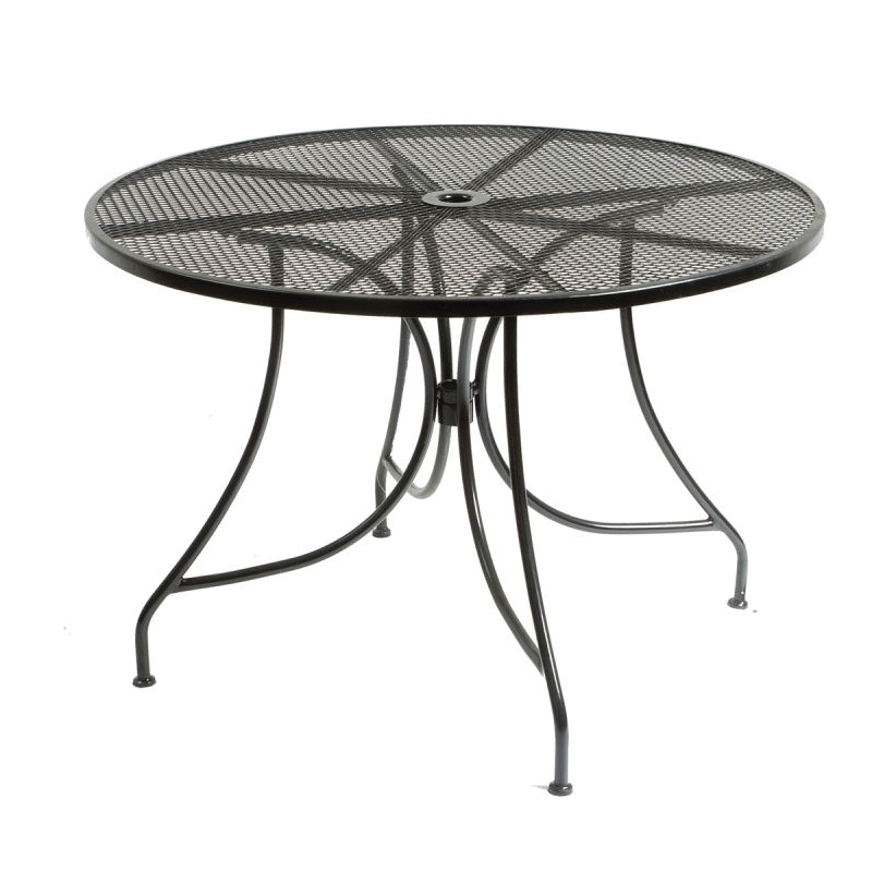 Patio Table, 42 in Dia, Round Table, Mesh Steel