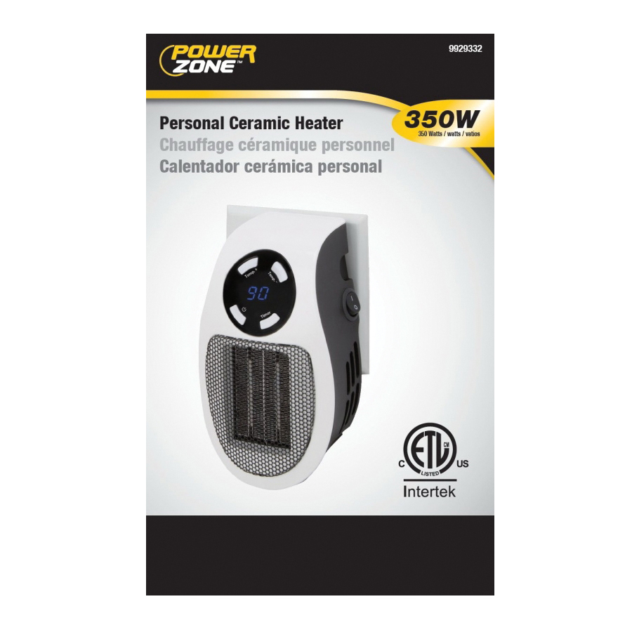 PowerZone MH-04 Ceramic Heater, 2.9 A, 120 V, 350 W, 2 -Heat Setting, White