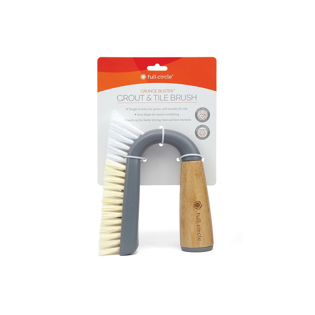 Full Circle FC11125GY Grout and Tile Brush, Plastic Bristle, Gray Bristle, 1-1/2 in W Brush, 5-1/2 in OAL - 3