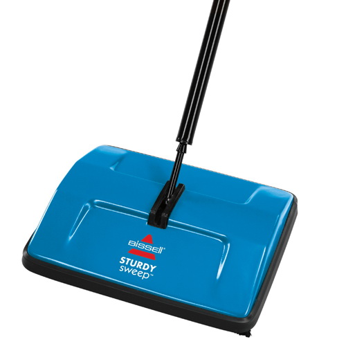 Bissell 2402 Floor and Carpet Sweeper, 9 in W Cleaning Path, Blue - 2