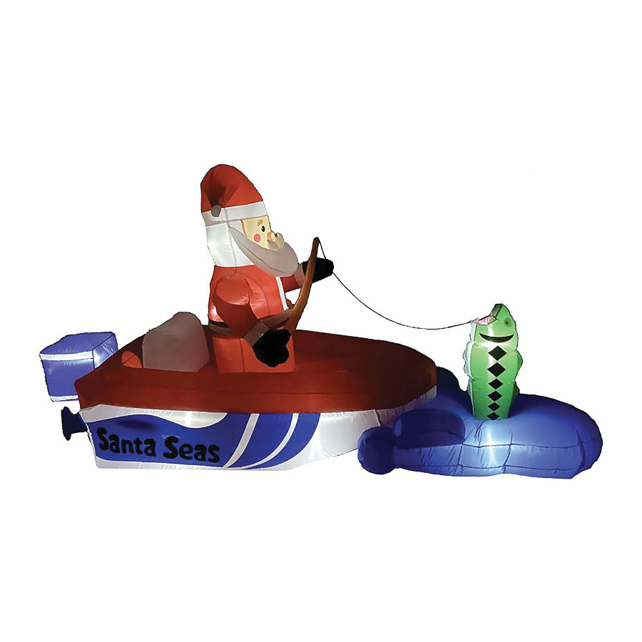 90801 Inflatable Santa Fishing O Boat, 10 ft Length