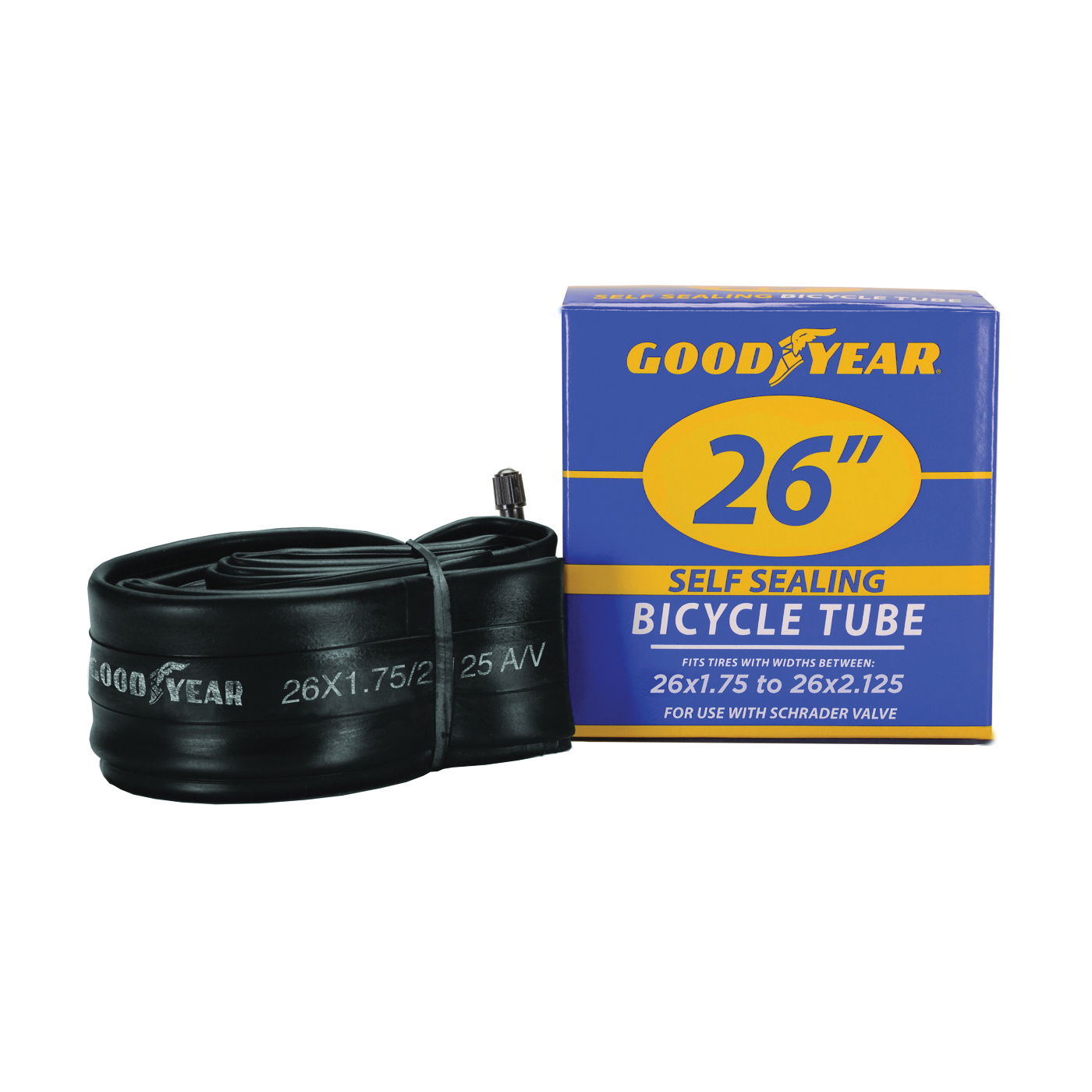 91087 Bicycle Tube, Self-Sealing, For: 26 x 1-3/4 in to 2-1/8 in W Bicycle Tires