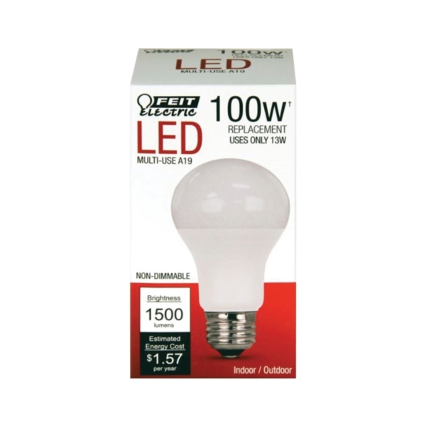 A1600/827/10KLED LED Lamp, General Purpose, A19 Lamp, 100 W Equivalent, E26 Lamp Base, White