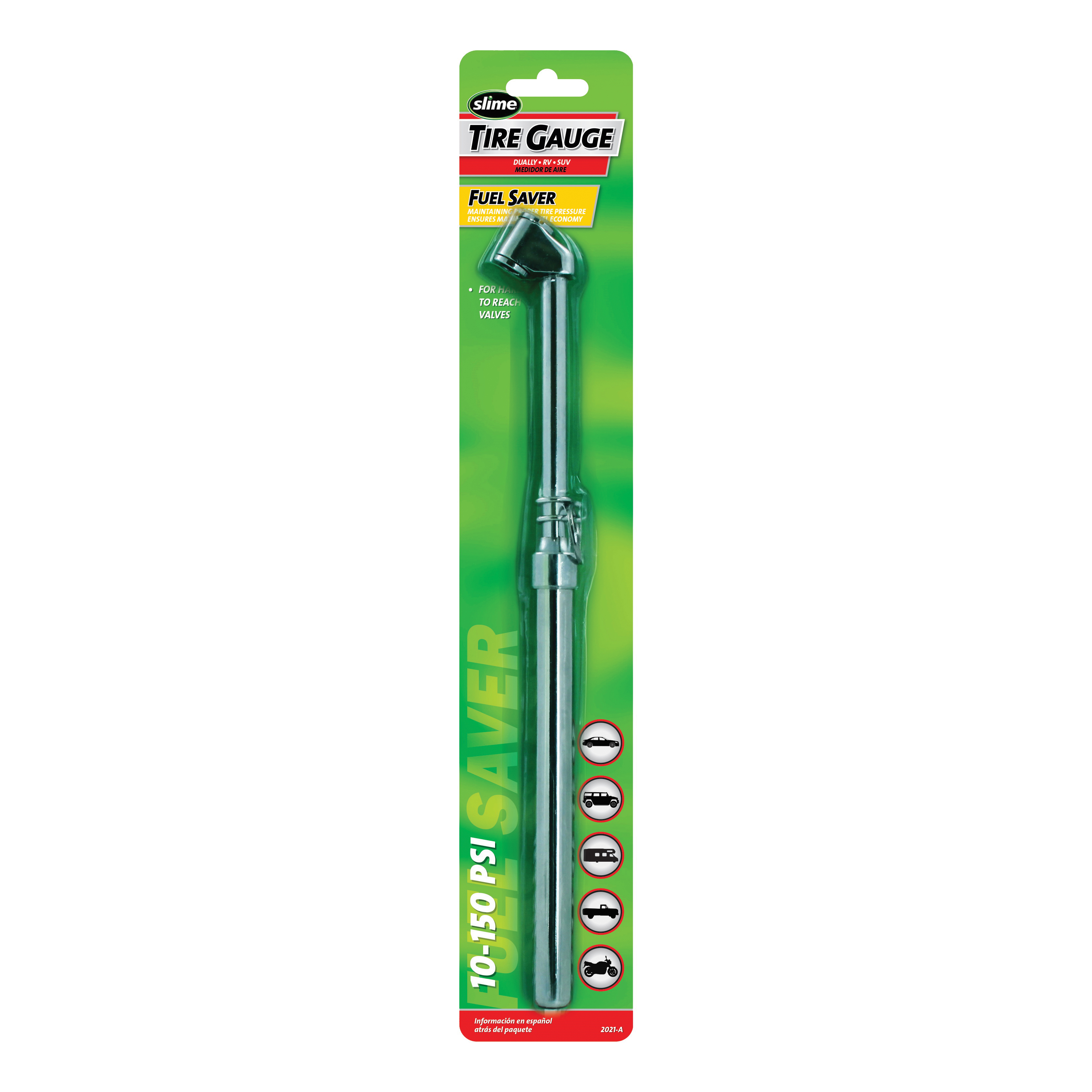 Slime 2021-A Pencil Tire Gauge, 10 to 150 psi