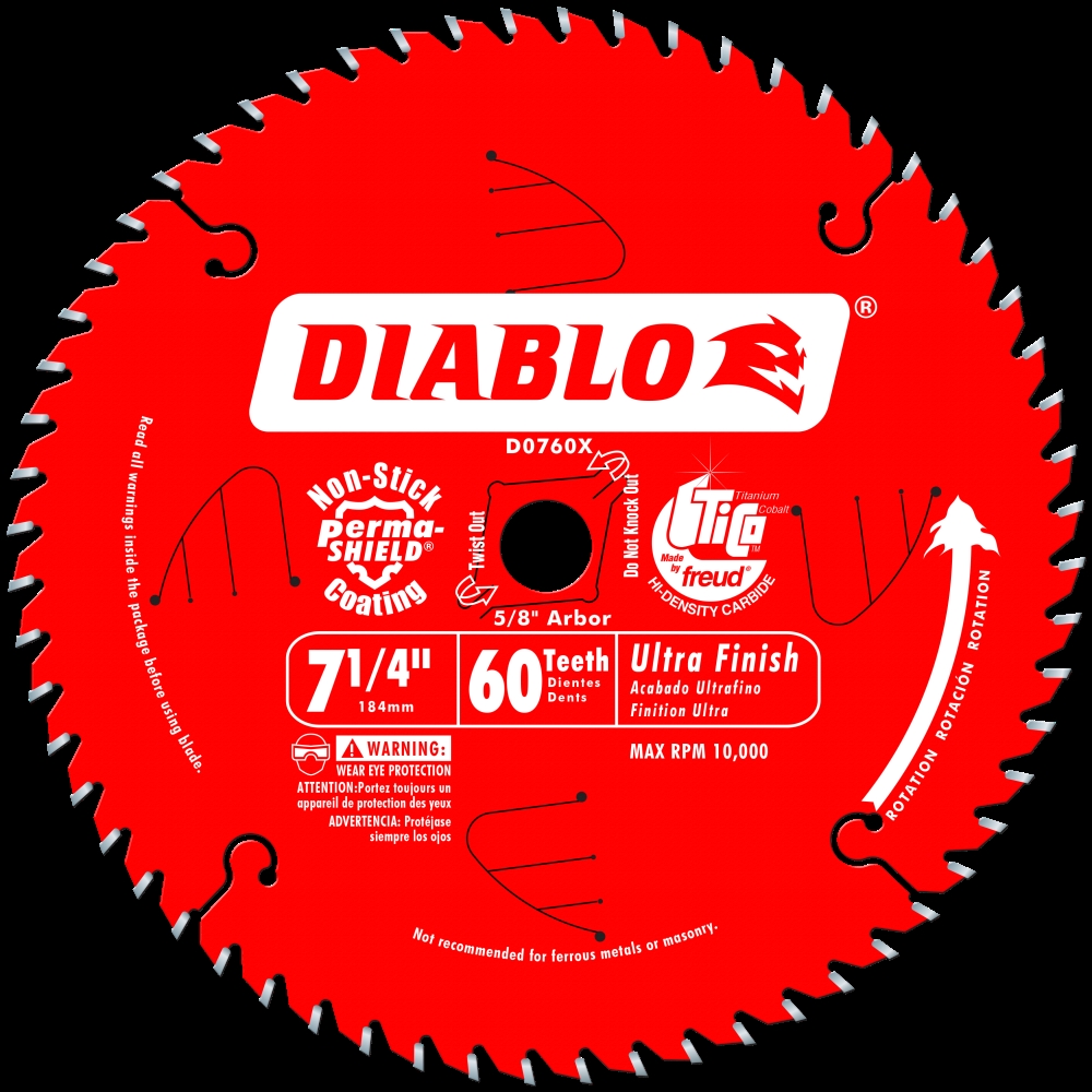 Freud D0760A 7-1/4" 60 Tooth Diablo Saw Blade NEW