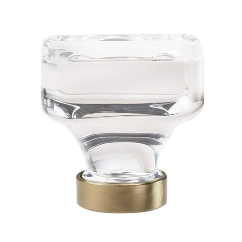 Glacio Series BP36653CBBZ Cabinet Knob, 1-5/16 in Projection, Glass/Zinc, Clear/Golden Champagne
