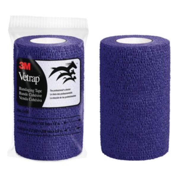 3M Vetrap 1410PR Bandaging Tape, 5 yd L, 4 in W, Purple - 1
