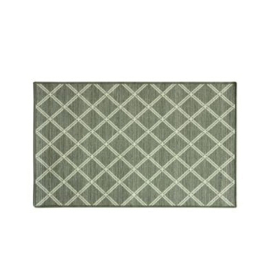 Bacova 44048P12 Decorative Indoor Rug, 35 in L, 26 in W, American Lifestyle Pattern, Lattice Gray