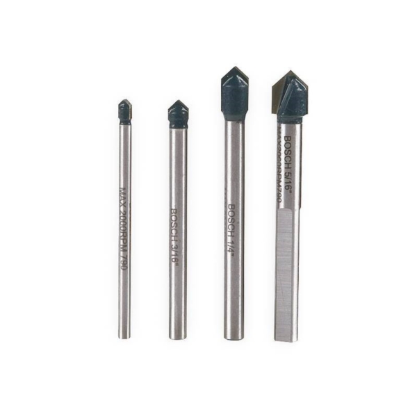 GT2000 Glass and Tile Bit Set, 4-Piece, Carbide