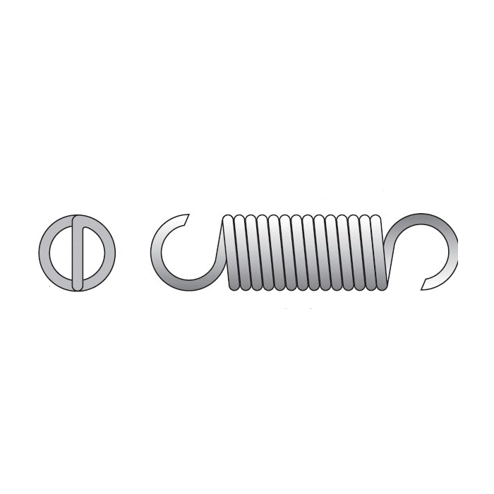 CSC C-129 Extension Spring, 5/8 in Dia, 8-1/2 in L, Zinc, 0.091 in Wire, 2/PK - 1