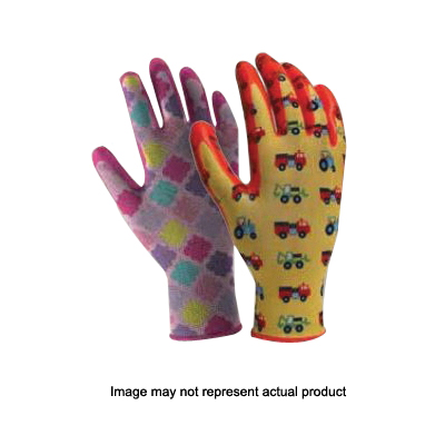 7662-26 Youth Stretch Garden Gloves with Nitrile Coating, Girl's, Synthetic Rubber