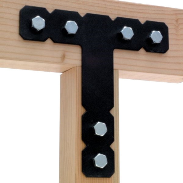 T Strap Tie, Simpson Strong-Tie, 4x Beam to Column, 12 x 12 x 2-1/2 in W, 7 ga Black Powder-Coated - 2