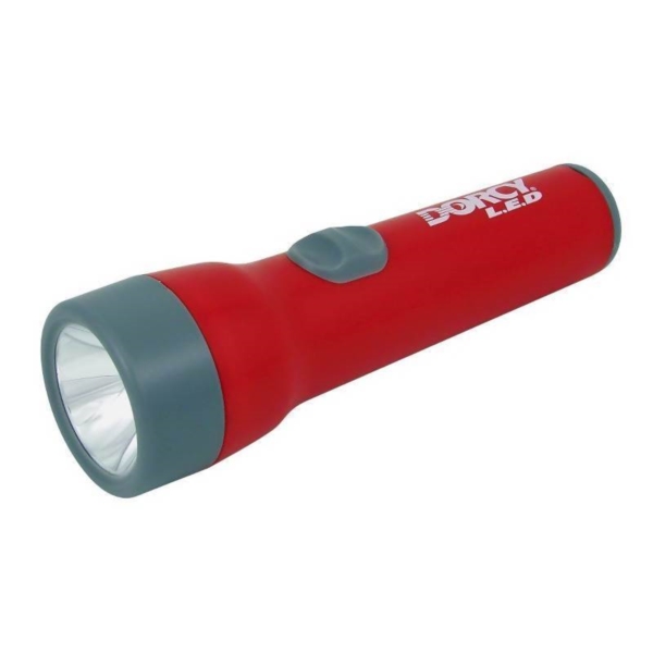 Dorcy 41-2460 Flashlight, D Battery, LED Lamp, 55 Lumens, 80 m Beam Distance, 11 hr Run Time, Blue/Red