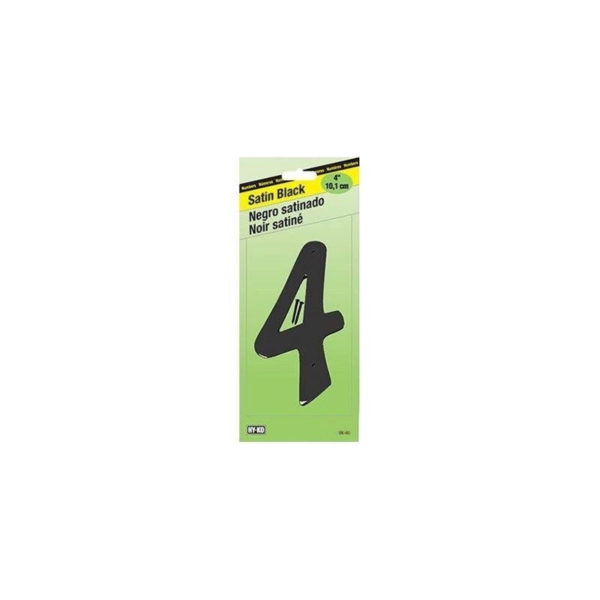 BK-40/4 House Number, Character: 4, 4 in H Character, Black Character, Zinc