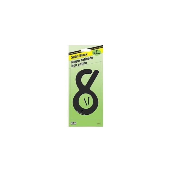 BK-40/8 House Number, Character: 8, 4 in H Character, Black Character, Zinc