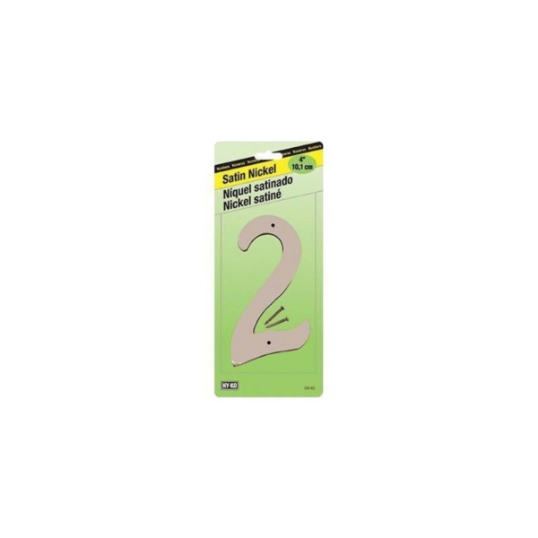 SN-40/2 House Number, Character: 2, 4 in H Character, Nickel Character, Zinc