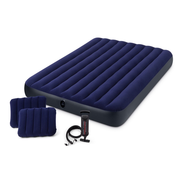 INTEX 68765 Downy Airbed Mattress, 80 in L, 60 in W, Queen, Blue - 2