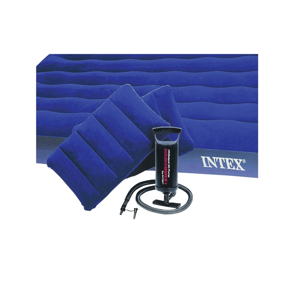 INTEX 68765 Downy Airbed Mattress, 80 in L, 60 in W, Queen, Blue - 3
