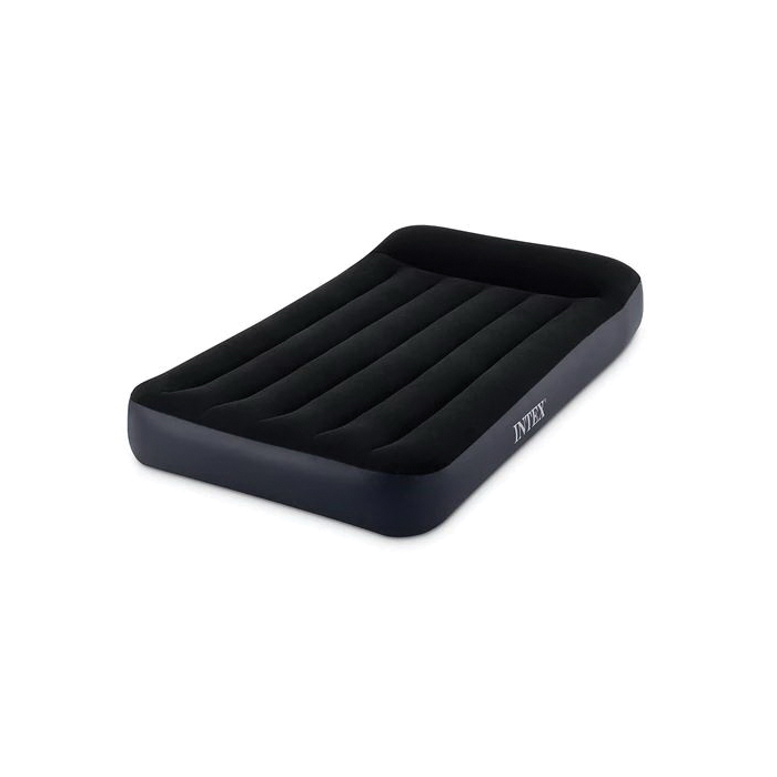 Intex Dura-Beam Series 64145EP Air Mattress, 75 in L, 39 in W, Twin, PVC, Dark Gray - 3