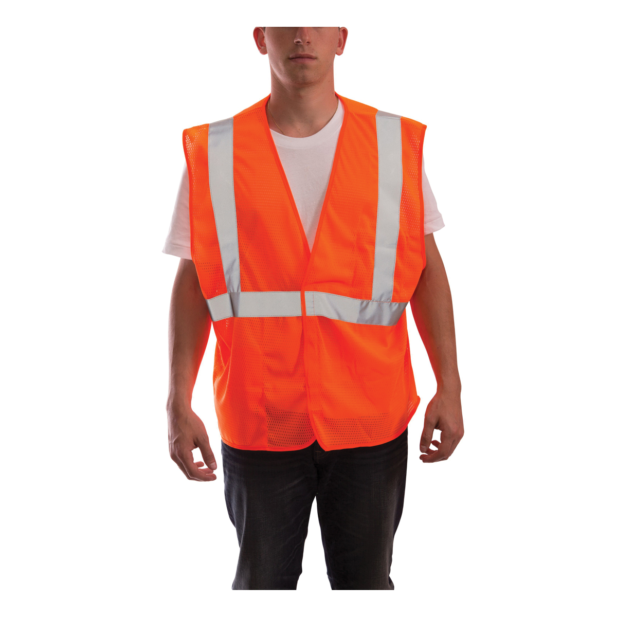Job Sight V70629.2X-3X Safety Vest, 2XL/3XL, Men's, Fits to Chest Size: 60 in, 100% Polyester Mesh