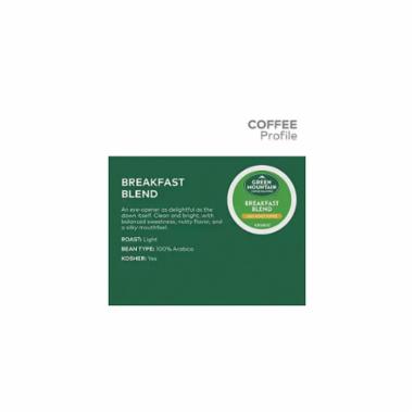Keurig 5000330085 Breakfast Blend K-Cup Pod Box, Yes Caffeine, Light Roast Box