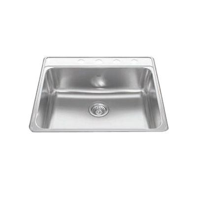 CSLA2522-8-4-CBN Kitchen Sink, 25 in OAW, 8 in OAD, 22 in OAH, Stainless Steel, Topmount/Drop-In Mounting