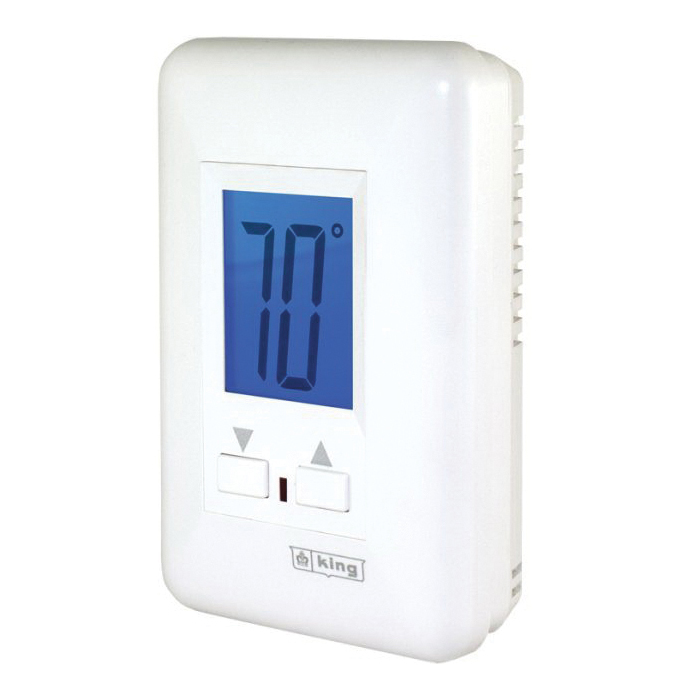 King ES230-R Non-Programmable Thermostat, 208/240 VAC, White - 1