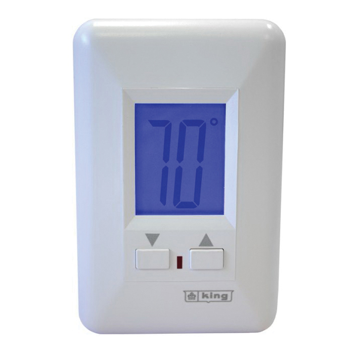 King ES230-R Non-Programmable Thermostat, 208/240 VAC, White - 2