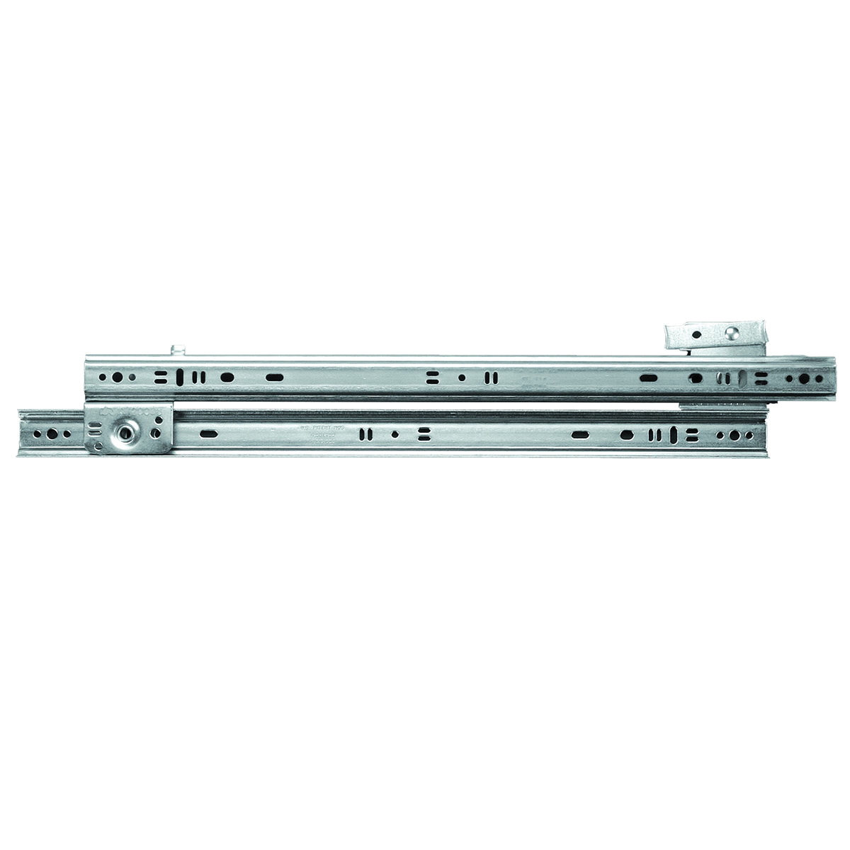 Knape & Vogt 1300P ZC 12 Drawer Slide, 75 lb, 12 in L Rail, 1/2 in W Rail, Steel, Zinc - 1