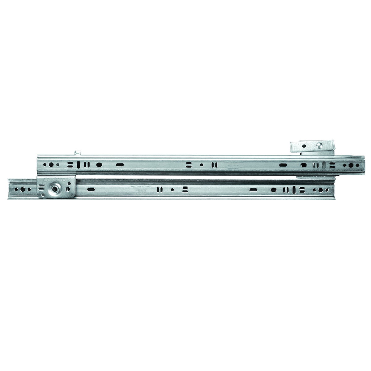 Knape & Vogt 1300P ZC 16 Drawer Slide, 75 lb, 16 in L Rail, 1/2 in W Rail, Steel, Zinc - 1