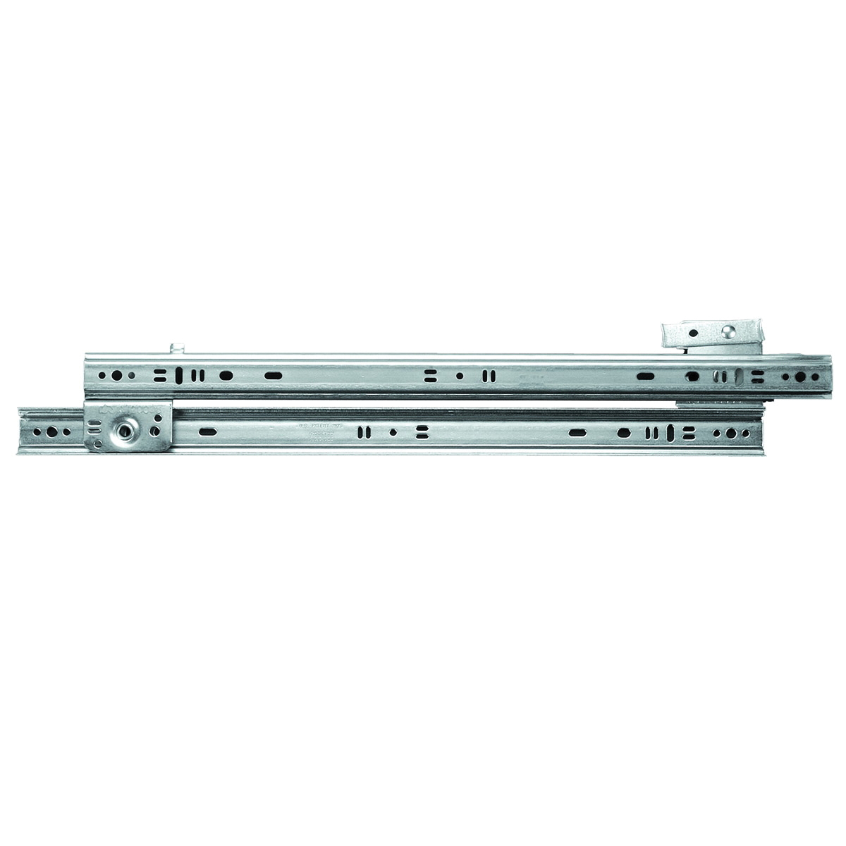 Knape & Vogt 1300P ZC 18 Drawer Slide, 75 lb, 18 in L Rail, 1/2 in W Rail, Steel, Zinc - 1