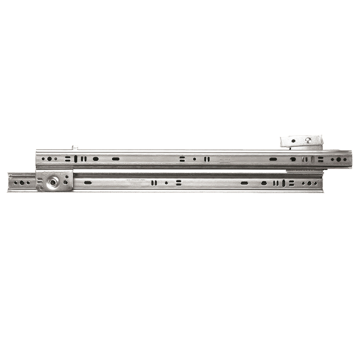 Knape & Vogt 1300P ZC 22 Drawer Slide, 75 lb, 22 in L Rail, 1/2 in W Rail, Steel, Zinc - 1