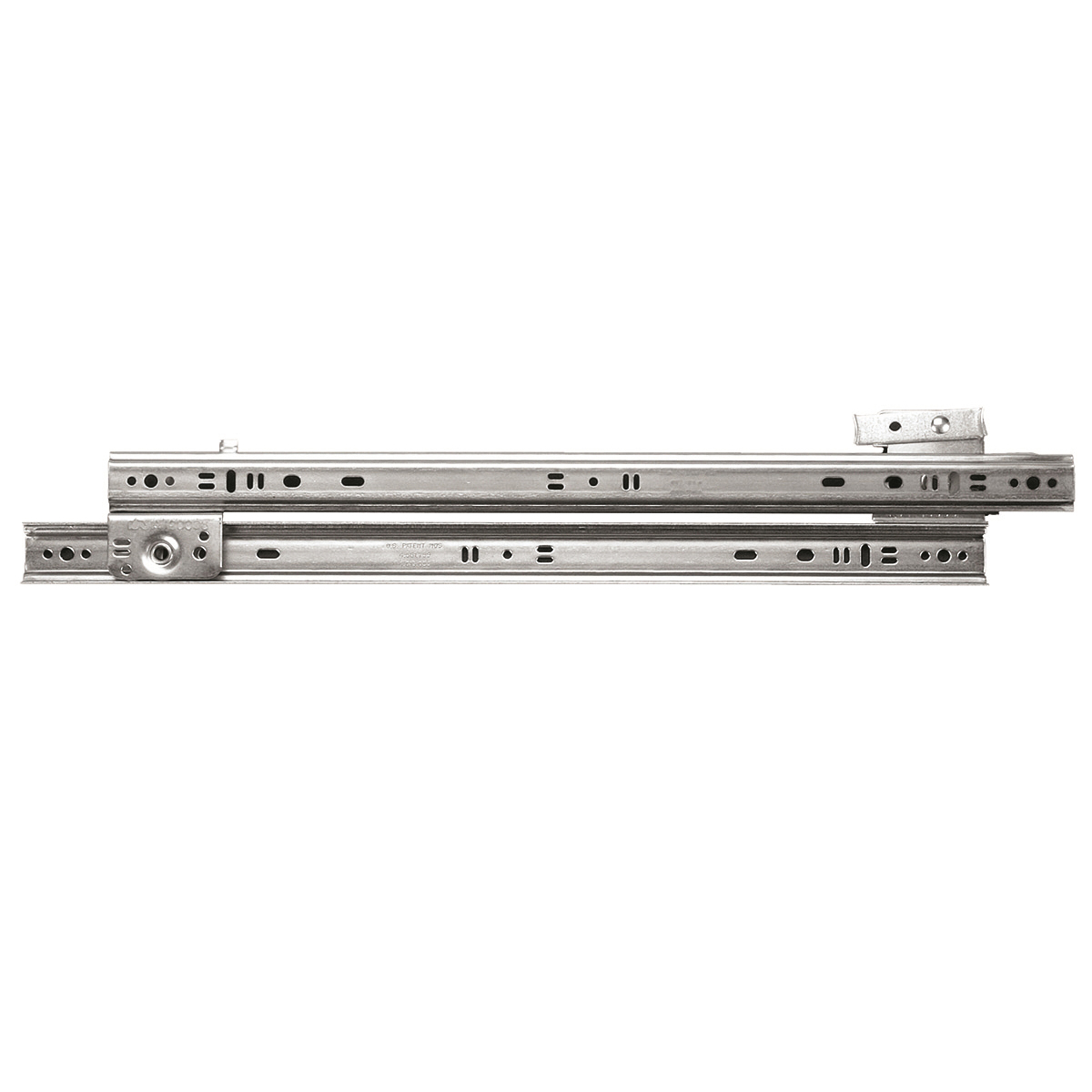 1300P ZC 24 Drawer Slide, 75 lb, 24 in L Rail, 1/2 in W Rail, Steel, Zinc
