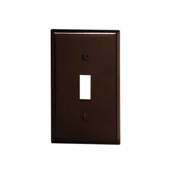 Leviton 001-85001-000 Wallplate, 4-1/2 in L, 2-3/4 in W, 1 -Gang, Thermoset, Brown, Smooth - 1