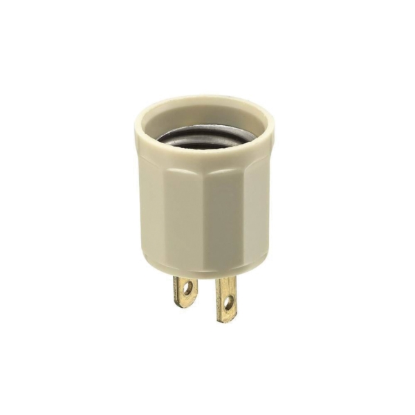 Leviton 006-00061-00I Lamp Holder Adapter, 660 W, Phenolic, Ivory - 1