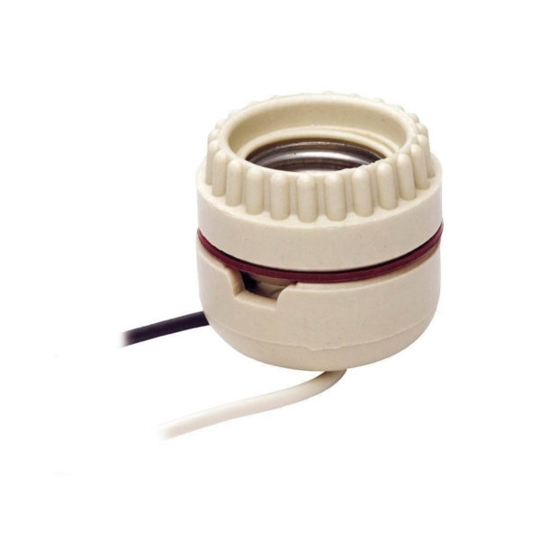Leviton 8101 Lamp Holder, 1-Circuit, Keyless, 1.75 in Dia x 1.47 in D Dimensions, 250 V, 660 W, White