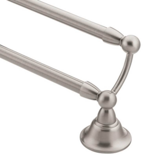 DN6822BN Towel Bar, 24 in L Rod, Brass, Brushed Nickel, Surface Mounting